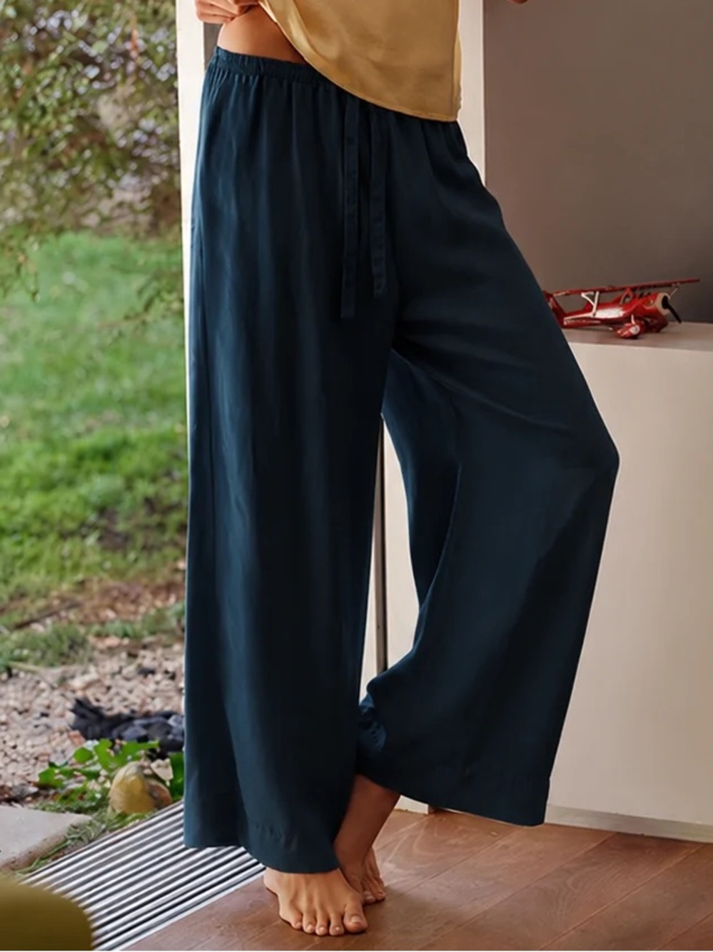 CALI DREAMIBF Women's Navy Wide-Leg Pants